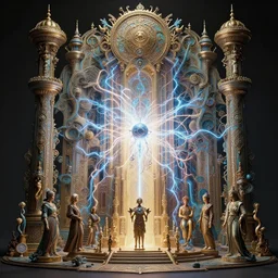 highly detailed surreal vfx avante garde portrait of a 3 d light temple, polyphonic bio - communications, arcane ritual, entangled vibrating, electricity, ultra detailed, ornate, hyperrealistic, octane render, chiaroscuro, inspired by carne griffiths & james jean & android jones & william morris & ernst haeckel & alphonse mucha, unreal engine, octane render