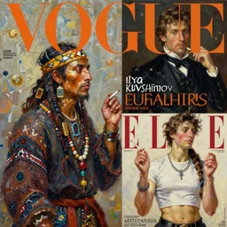 shaman, vogue magazine, elle magazine, ilya kuvshinov, john singer sargent, trending on artstation, oil painting, crop top, cigarette, intricate