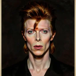 twin peaks poster art, portrait of david bowie split half in darkness, by michael whelan, rossetti bouguereau, artgerm, retro, nostalgic, old fashioned