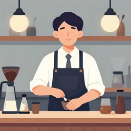 A barista, vector, pixta.jp