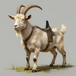 george s patton as a goat, fantasy concept art