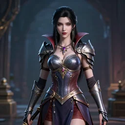 beautiful vampire warrior, highly detailed, 4k, HDR, smooth, sharp focus, hyper realistic, high resolution, photo-realistic