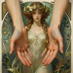 goddess of nature, accurate anatomy, only two hands, highly detailed, digital painting, artstation, concept art, smooth, sharp focus, illustration, Unreal Engine 5, 8K, art by artgerm and greg rutkowski and Alphonse Mucha