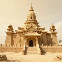 A temple made of sand, in the style of Avatar: The Last Airbender