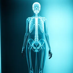 full body medical x - ray photo of pretty woman