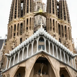 4 k hd, high detail photograph of la sagrada familia from the distance, shot with sigma f / 4. 2, 2 5 0 mm sharp lens, wide shot, volumetric lighting, high level texture render