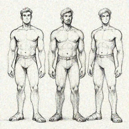 fullbody pose study of Gigachad, pose study sketch