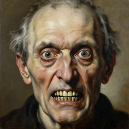 askii art, hyperrealism oil painting, close - up portrait of a scary old man with a thousand eyes and mandibles, in style of baroque zdzislaw beksinski