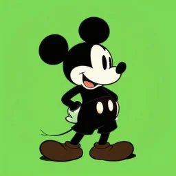 silhouette of mickey mouse on a green background, 8 k