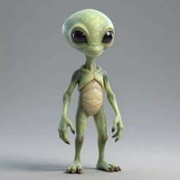 A 3d render of Pierre the alien