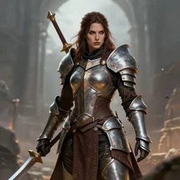 Woman paladin in Mike Mignola Art Style 8k