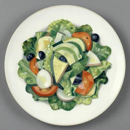 Cubism Salad, vegan Dinner plate, by Juan Gris, by Juan Gris