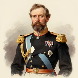 An illustration of The Emperor Wilhelm II of Germany, German Emperor, illustration by Sam Kalda, digital art