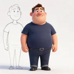 A Dad, pixar character model sheet turnaround, studio, trending in Artstation, official media, 4K HD, by Bill Presing