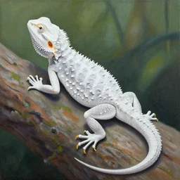 a painting of a white eastern bubble dragon