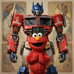 symmetry!! portrait of a transformers robot acting as elmo, intricate, elegant, highly detailed, digital painting, artstation, concept art, smooth, sharp focus, illustration, art by artgerm and greg rutkowski and alphonse mucha, 8 k