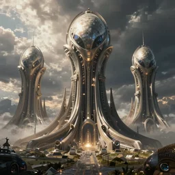 alien civilization, impossible architecture, octane render