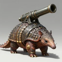a giant armadillo with a giant cannon in his back, exoskeleton, technology, elegant, highly detailed, digital painting, artstation, concept art, smooth, sharp focus, illustration, art by krenz cushart and artem, demura and alphonse mucha