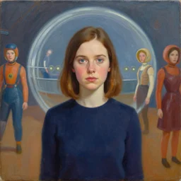 Feminism in the 24th century, by Wes Anderson, oil on canvas, trending on ArtStation, detailed, 8K, HDR, HD, super-resolution,