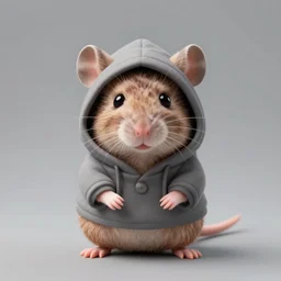 a full body shot of a cute rat wearing a hoodie looking into the camera, furry art, furaffinity, deviantart, symmetrical, highly detailed, award winning, trending