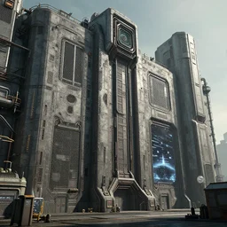 an outdoor industrial scifi wall with no lights, inspired by the matrix, star wars, ilm, beeple, star citizen halo, mass effect, starship troopers, elysium, the expanse, high tech industrial, Artstation Unreal