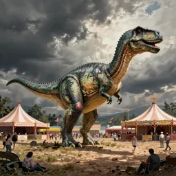 dinosaur at the county fair, by keith haring
