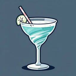 cartoon daiquiri glass shaped like a tornado! vector art! superflat, anime, 8 0 s, style of patrick nagel, art deco, sharp, detailed, clean lines, 8 k
