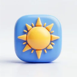 favicon for weather app, 3 d render, widely used, icon, sunny, sun, detailed