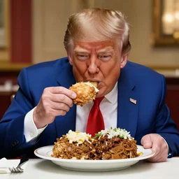 donald trump eating a loco moco