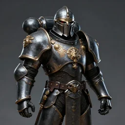 space marine in dark plated armor concept, wearing ancient war helm, beksinski