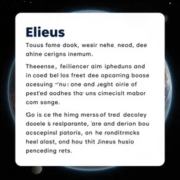 a description of space found on an alien planet written in alien language