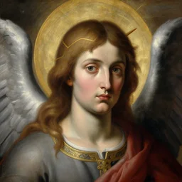 detailed face!!! saint michael the angel guarding the world from evil. highly detailed painting by gaston bussiere greg rutkowski 8 k