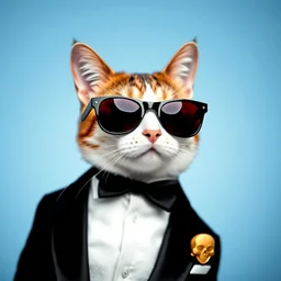 tuxedo cat with sunglasses