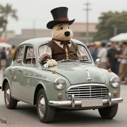 anthropomorphic photo of a car wearing a costume from 1 8 0 0 era, realistic