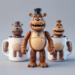 3 d rendered freddy fazbear mug