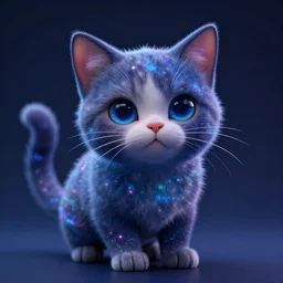 digital art of an adorable galactic cat, highly detailed