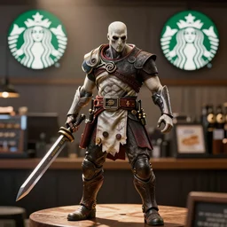 kratos working at starbucks