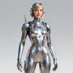 Amanda 89asdjkqw in a fullbody metallic futuristic spacesut highly detailed digital painting artstation character concept art by artgerm and greg rutkowsi, holographic neon highlights