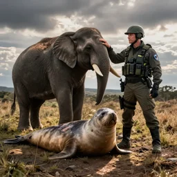 Ted Cruz is crushed by an elephant seal mercenary in Zimbabwe