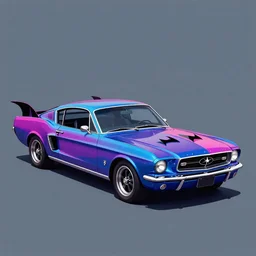a detailed render of a neon colored batmobile in a 1 9 6 7 ford mustang fastback, vector art, art by john collier and albert aublet and krenz cushart and artem demura and alphonse mucha, cosmic, heavenly, god rays, intricate detail, cinematic, 8 k, cel shaded, unreal engine, featured on artstation, pixiv