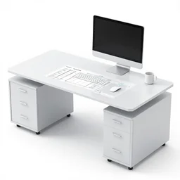 blueprint highly detailed professional desk