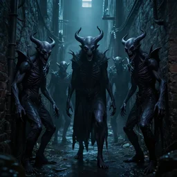 Eldritch horrors in a dark alley