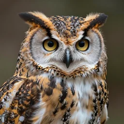 beautiful furry owl portrait, furry woman