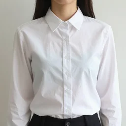 photo of a woman wearing a white'blouse'
