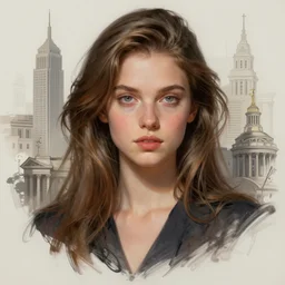 a portrait of a younger susan saradon, urban motifs, intricate, elegant, highly detailed, digital painting, trending on artstation, concept art, smooth sharp focus, illustration, art by artgerm and greg rutkowski