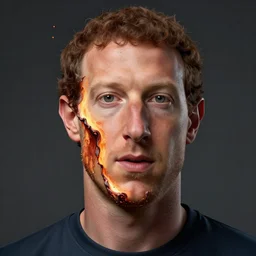 mark zuckerberg Horror burned face , digital art , trending on artstation , matte painting , Hyperdetailed , CGSociety