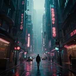 a photo of the cyberpunk backstreets of a futuristic city by lecouffe - deharme, bastien