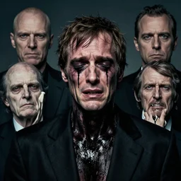 portrait of jordan peterson crying, wearing evil black oily tar by hr giger, greg rutkowski, luis royo and wayne barlowe, 8 k