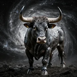 taurus the bull!!! highly detailed, high contrast, light reflection, trippy, nebula, trending on art station by artgem, by peter mohrbacher, by wlop, by ruan jia