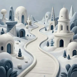 an epic elite mysterious whimsical masterpiece fantasy matte painting of a winding path through arctic dream worlds with surreal architecture designed by heironymous bosch, structures inspired by heironymous bosch's garden of earthly delights, surreal ice interiors by cyril rolando and asher durand and natalie shau and cyril rolando, insanely detailed and intricate, very complex, elegant